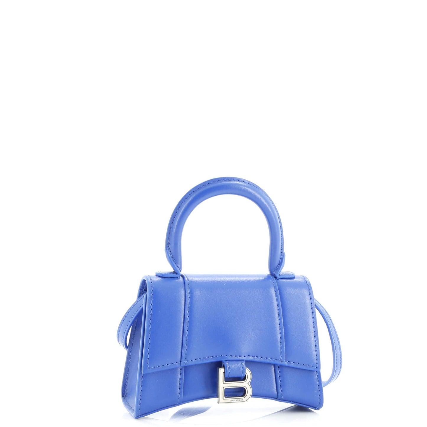 Balenciaga, Pre-Loved Hourglass Chain Top Handle Bag Leather Mini, Blue