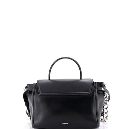 Versace La Medusa Top Handle Bag Leather with Zipper Detail Medium