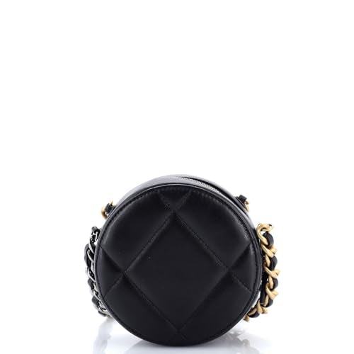 Chanel 19 Round Clutch with Chain Quilted Leather