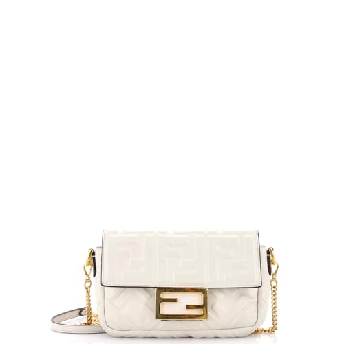 Fendi Baguette NM Bag Zucca Embossed Leather Mini