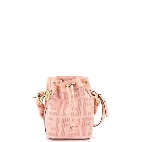 Fendi Woven Handle Mon Tresor Bucket Bag Zucca Embroidered Canvas Mini