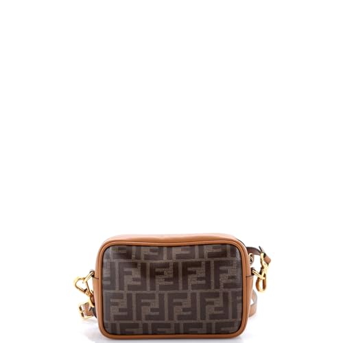 Fendi FF Logo Stamp Camera Bag Zucca Coated Canvas Small