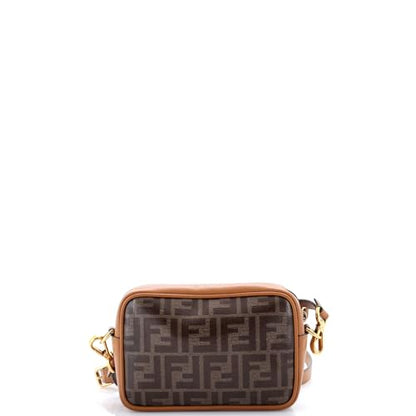 Fendi FF Logo Stamp Camera Bag Zucca Coated Canvas Small