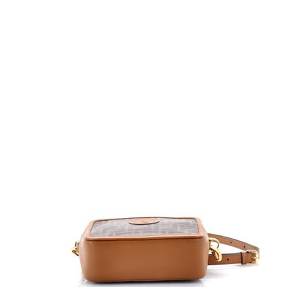 Fendi FF Logo Stamp Camera Bag Zucca Coated Canvas Small