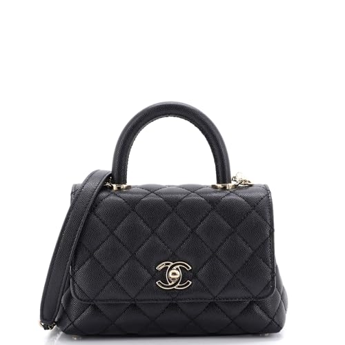 Chanel Coco Top Handle Bag Quilted Caviar Extra Mini