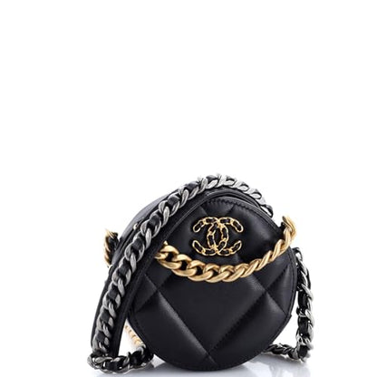 Chanel 19 Round Clutch with Chain Quilted Leather