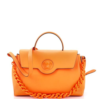Versace La Medusa Top Handle Bag Leather Large