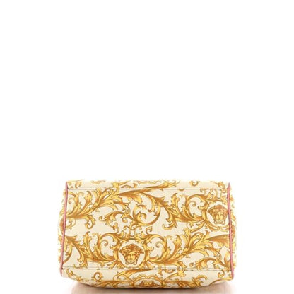 Versace Convertible Boston Bag Printed Coated Canvas and Leather Medium