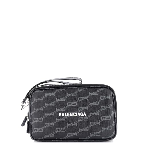 Balenciaga Signature Clutch Bag BB Monogram Coated Canvas