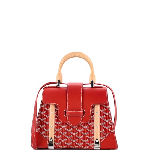 Goyard Saigon Top Handle Bag Coated Canvas with Leather PM