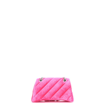 Balenciaga Crush Chain Flap Bag Quilted Velvet