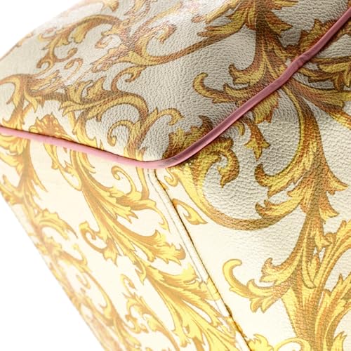 Versace Convertible Boston Bag Printed Coated Canvas and Leather Medium