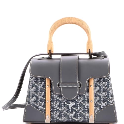 Goyard Structured Saigon Top Handle Bag Coated Canvas with Leather Mini