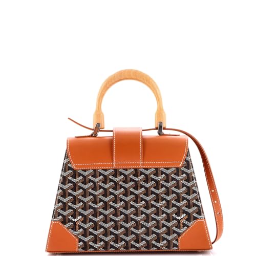 Goyard Saigon Top Handle Bag Coated Canvas with Leather PM