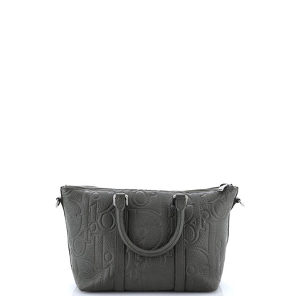 Christian Dior Weekender Convertible Tote Maxi Oblique Embossed Leather 25