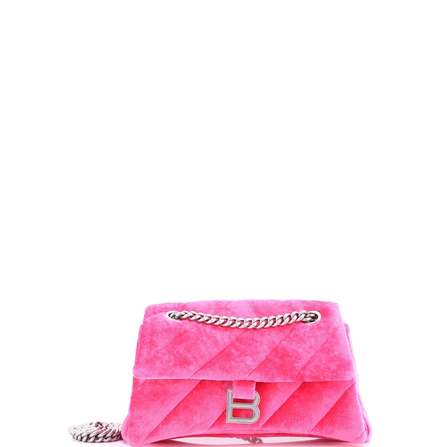Balenciaga Crush Chain Flap Bag Quilted Velvet