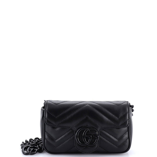 Gucci GG Marmont Flap Belt Bag Matelasse Leather