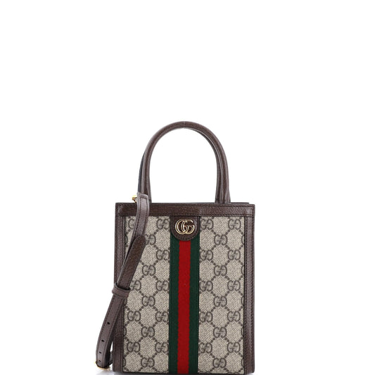 Gucci Ophidia Convertible Tote GG Coated Canvas Super Mini