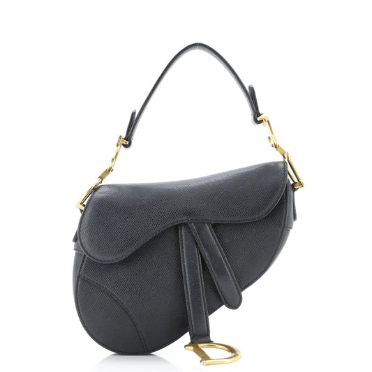 Christian Dior Saddle Handbag Leather Mini