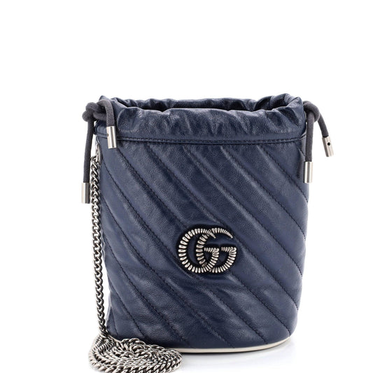 Gucci GG Marmont Bucket Bag Diagonal Quilted Mini