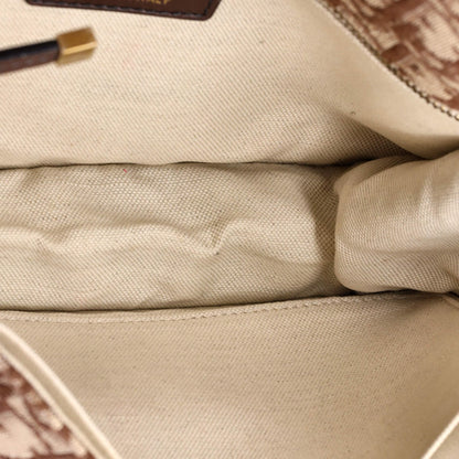 Christian Dior Addict Flap Bag with Strap Oblique Canvas Medium